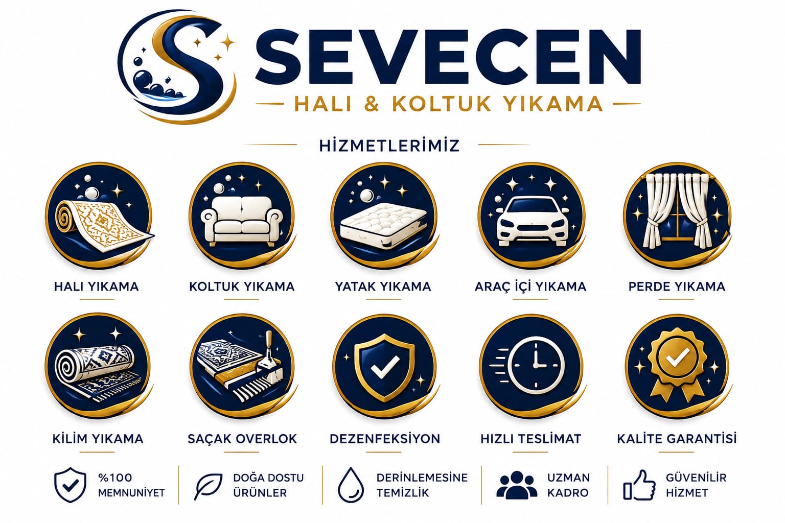 Halı, koltuk ve perdeler için temiz, ferah ve kontrollü hizmet akışı